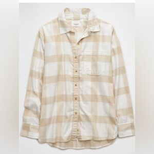 Oversize plaid button up shirt